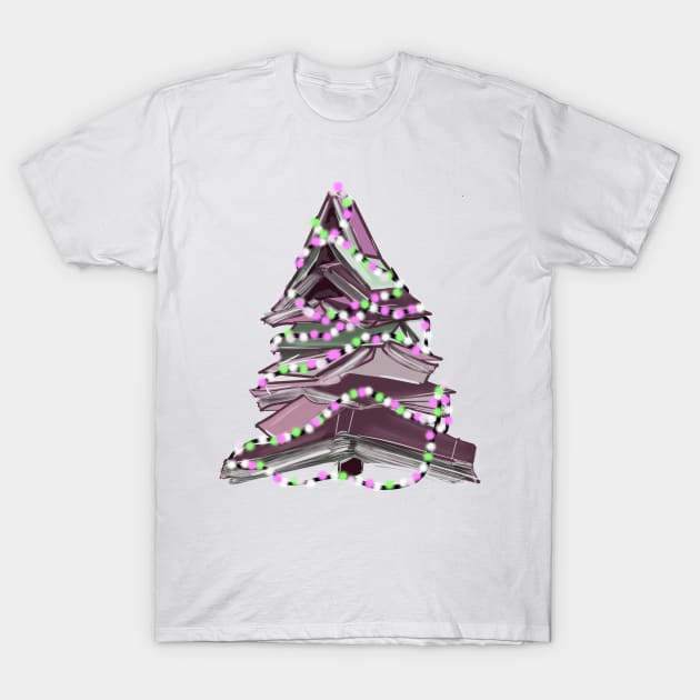 Bookish Christmas Tree T-Shirt by Sophie Elaina